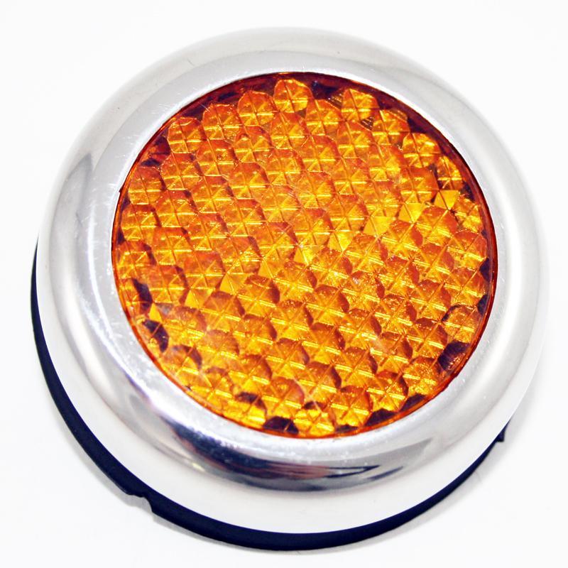 Amber Reflector For Triumph/BSA/Norton Pattern Lucas Amber, Chrome Surround 2 - The Green Spark Plug Automotive product