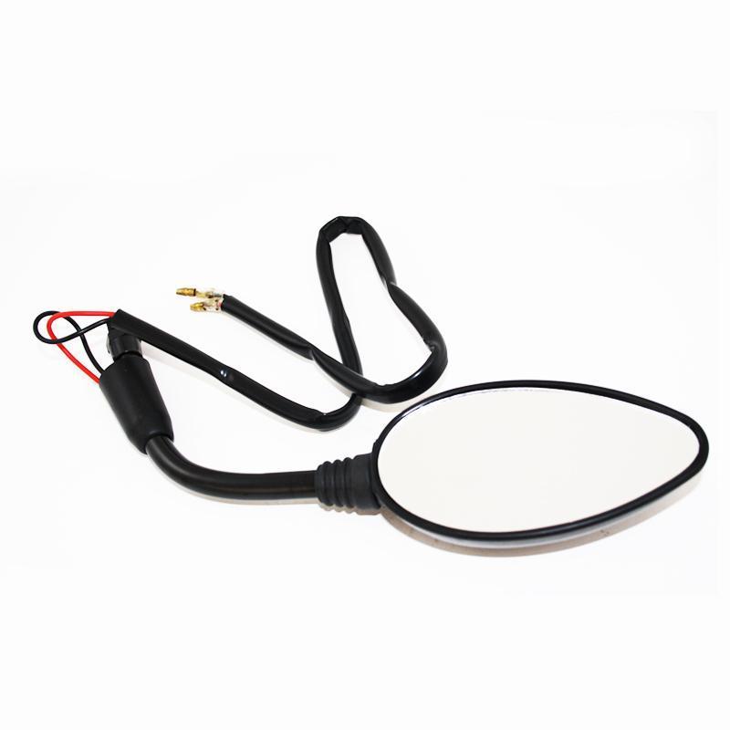 Motorcycle Mirror Universal 10mm screw in with indicator Black Right Hand - High quality product image showing Motorcycle Mirror Universal 10mm screw in with indicator Black Right Hand details and features