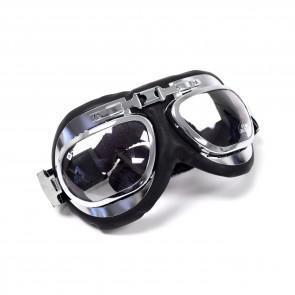 GS46011 - EMGO Goggles - Leather/Chrome Frame Oval Style. - The Green Spark Plug Automotive product