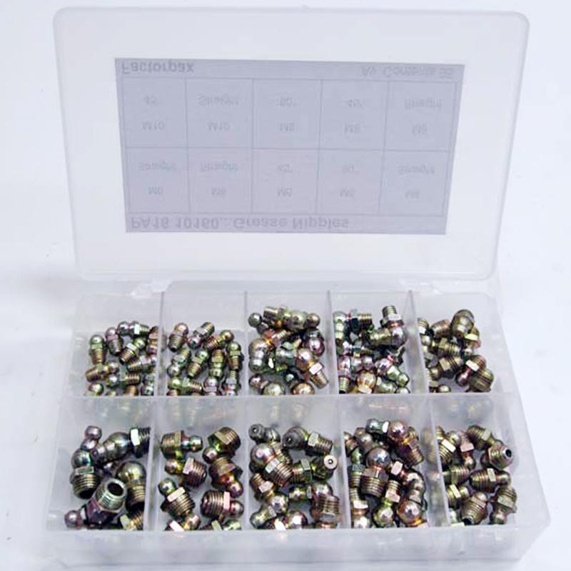 Kits - Grease Nipples - Metric, Angled & Straight, 6mm, 8mm & 10mm - High quality product image showing Kits - Grease Nipples - Metric, Angled & Straight, 6mm, 8mm & 10mm details and features