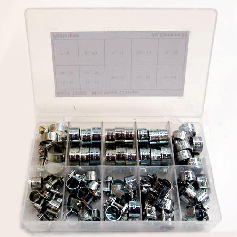 Kits - Clips & Clamps - Mini Hose Clamps 6-22mm diameter - High quality product image showing Kits - Clips & Clamps - Mini Hose Clamps 6-22mm diameter details and features
