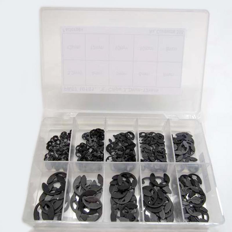 Kits - Circlips - E Clips, Metric, 3.2mm to 12mm - High quality product image showing Kits - Circlips - E Clips, Metric, 3.2mm to 12mm details and features