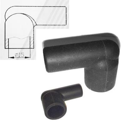 1x HT Silicone PVC insulators for distributor coil - 7mm 8mm Right Angle Black - The Green Spark Plug Automotive product