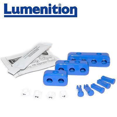 EZK41B - Lumenition Blue - 4 Lead Set Markers & Clamps - Ignition Lead Numbe - Product image
