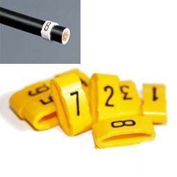7mm Cable Plug Lead Numbers - Markers 1 to 8 - Yellow - The Green Spark Plug Automotive product