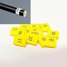 7mm Cable Plug Lead Numbers - Markers 1 to 12 - Yellow - The Green Spark Plug Automotive product