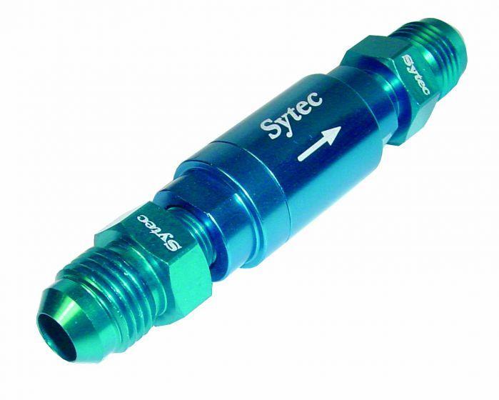Sytec One Way Valve with Male JIC-6 Connections (Blue) (OWVS200-B) - The Green Spark Plug Automotive product