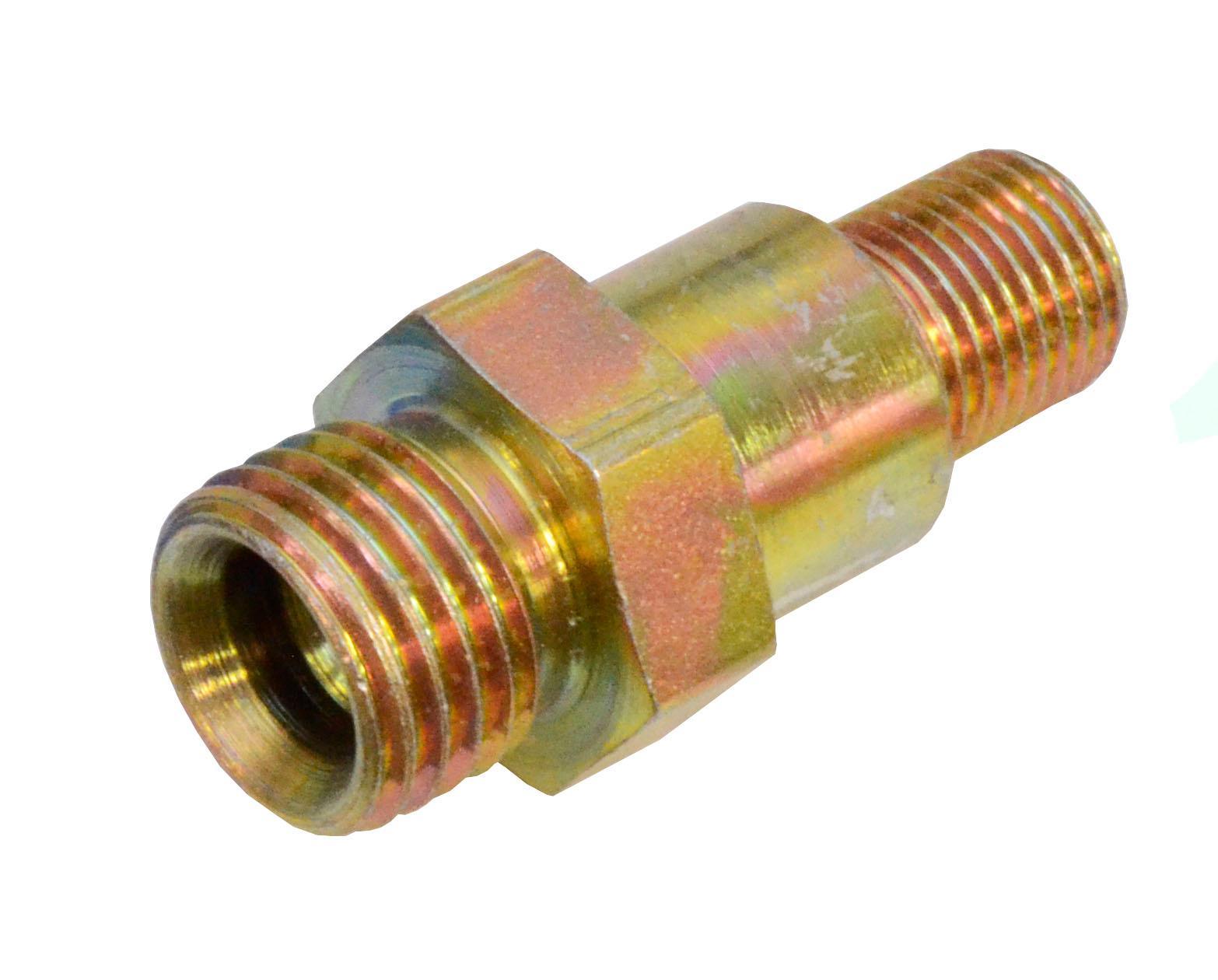 Ti Automotive (Walbro)  10x1 to 14x1.5 Male/Male Steel Union (SA014) - High quality product image showing Ti Automotive (Walbro)  10x1 to 14x1.5 Male/Male Steel Union (SA014) details and features