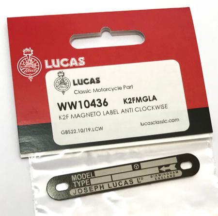 Lucas K2F Black Magneto label (Anti Clockwise) K2FMGLA Motorcycle - The Green Spark Plug Automotive product