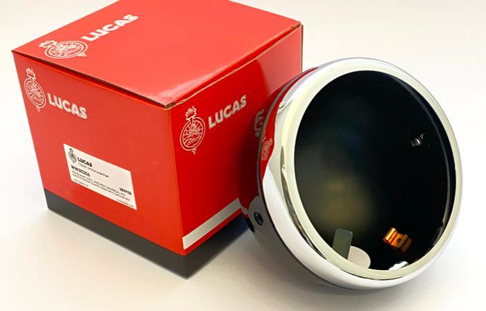 Lucas 5-3/4 Motorcycle Headlamp light Shell + Rim Gloss Black 58395B Café Racer - The Green Spark Plug Automotive product