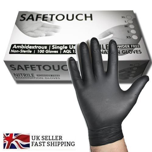Black Disposable 100 Pack Large Non Sterile Nitrile Powder Free Gloves AQL 1.5