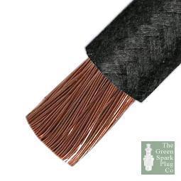 Cotton Braided - Flexible Starter Cable Black Per Meter - The Green Spark Plug Automotive product
