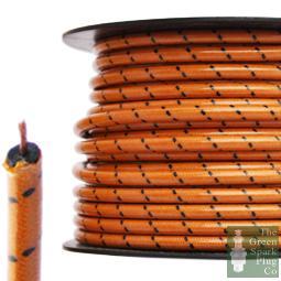 30 Meter Roll 7mm HT Ignition Lead Cable - Gloss OBF Wire Core Cotton Braided - The Green Spark Plug Automotive product