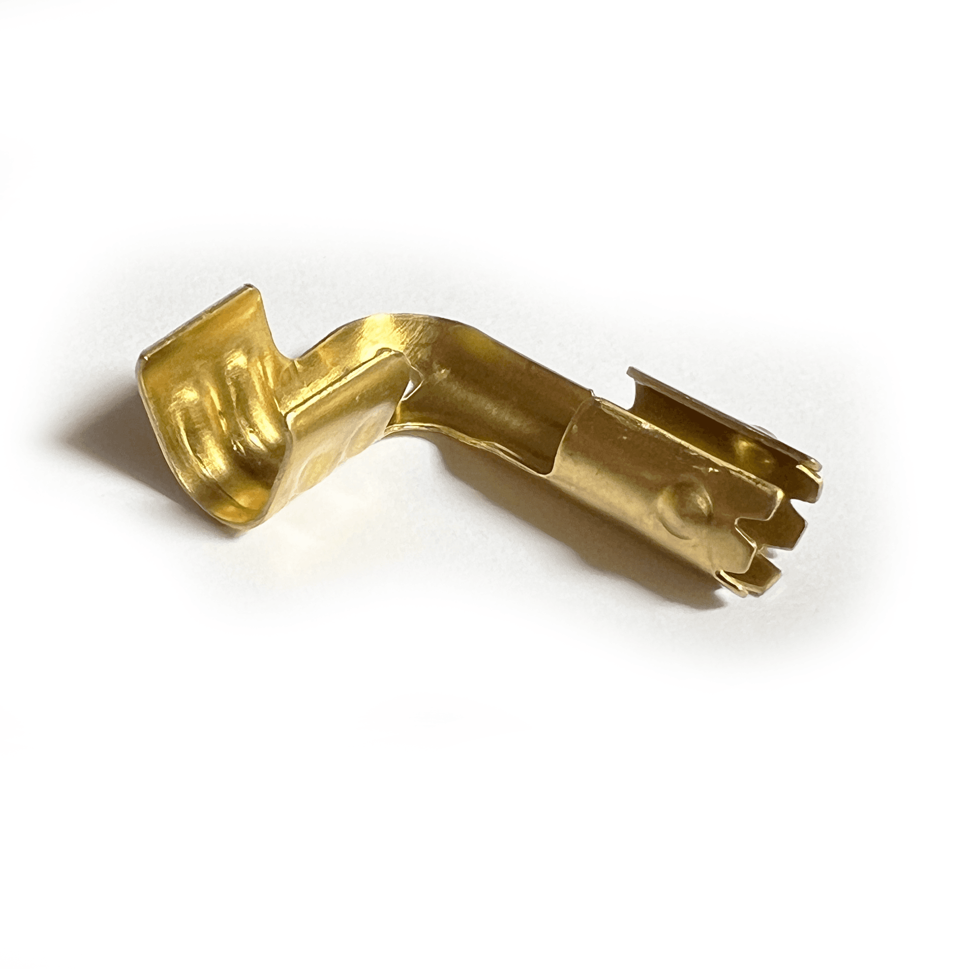 1x HT Brass push in terminal for distributor coil - 7mm 8mm Right Angle Crimp Ty - High quality product image showing 1x HT Brass push in terminal for distributor coil - 7mm 8mm Right Angle Crimp Ty details and features