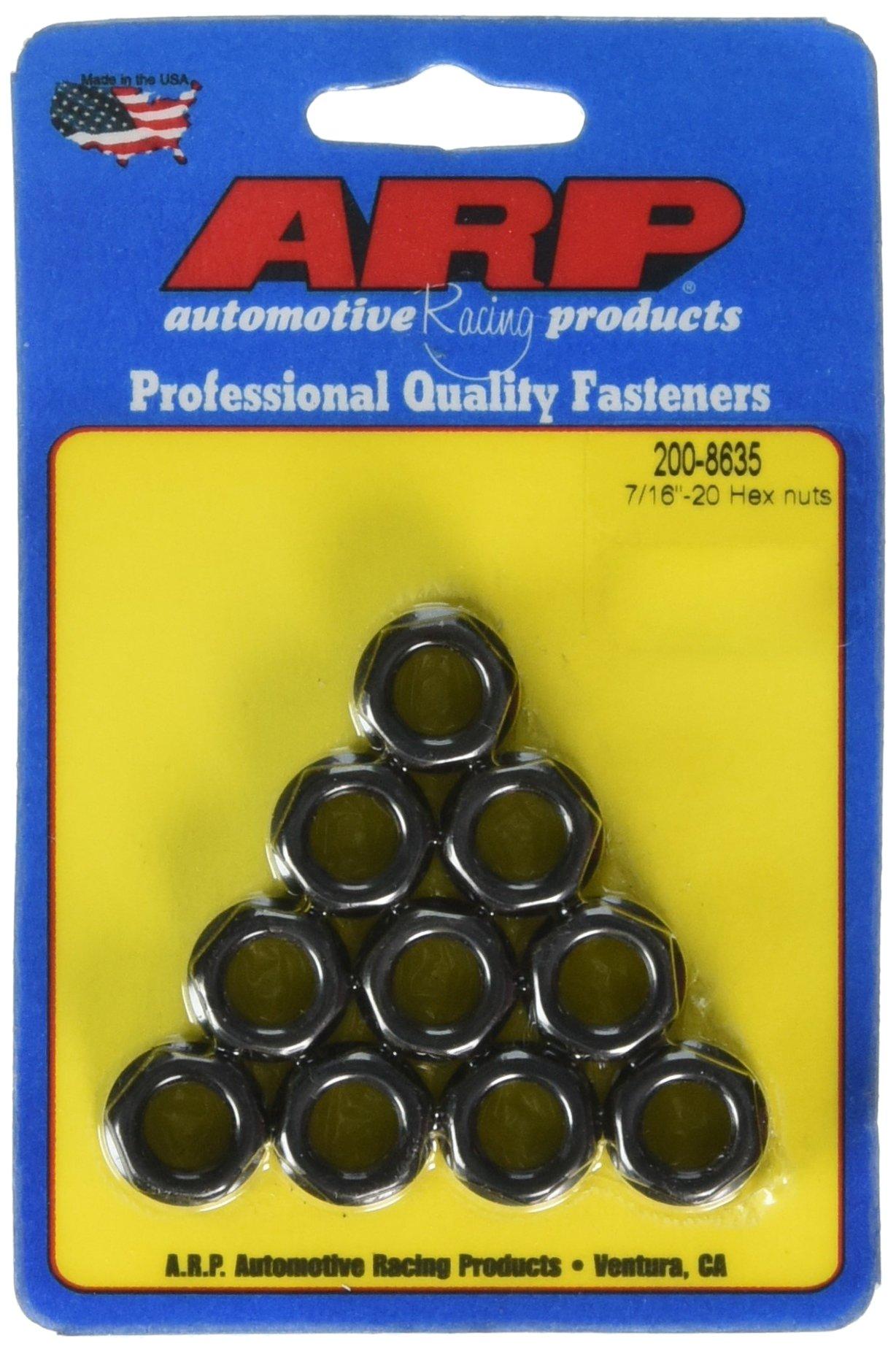 ARP 200-8635 Nut; 12 Point; 7/16 Inch - 20 Thread Size; 5/8 Inch Socket Size; 180000 PSI Tensile Strength; Black Oxide; Chrome Moly; 10-Pack - High quality product image showing ARP 200-8635 Nut; 12 Point; 7/16 Inch - 20 Thread Size; 5/8 Inch Socket Size; 180000 PSI Tensile Strength; Black Oxide; Chrome Moly; 10-Pack details and features