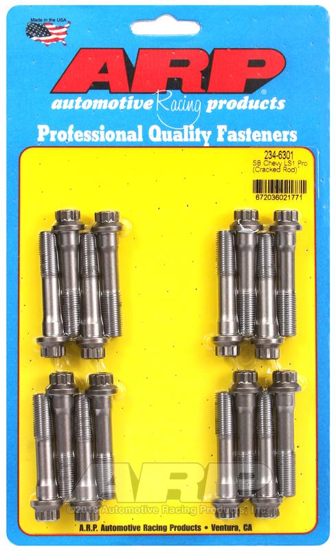 ARP 234-6301 SB LS1CRACKED RODFT BLT K, For Use With Gen III/ LS Series Chevy Small Block; Reference Head Type ARP E Style; 220000 PSI Tensile Strength; Without Wave-Loc; Polished; ARP2000 Steel; Set of 16 - The Twister Group Tools product