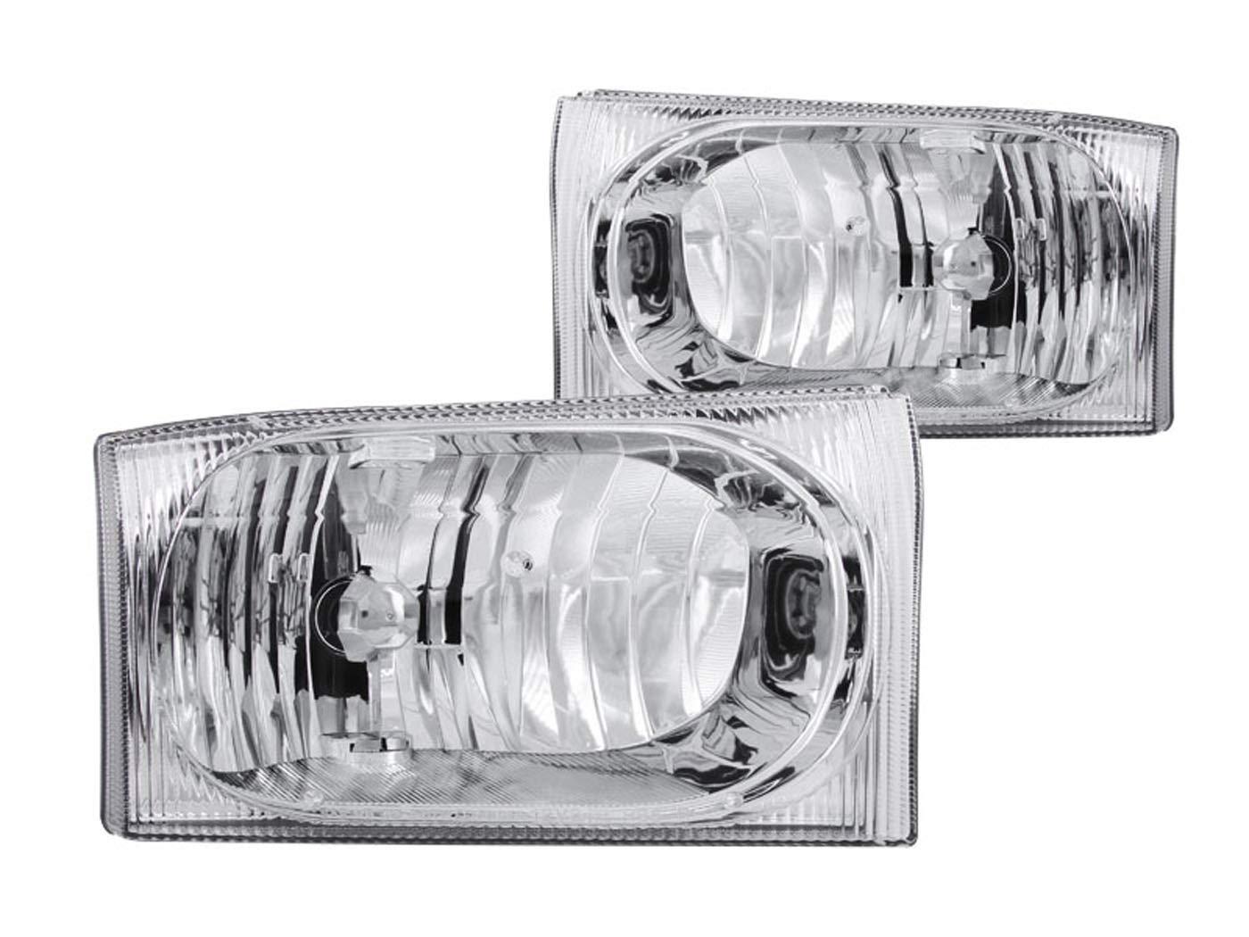 ANZO 111023 Ford Crystal Chrome Headlight Assembly (Pair) - High quality product image showing ANZO 111023 Ford Crystal Chrome Headlight Assembly (Pair) details and features