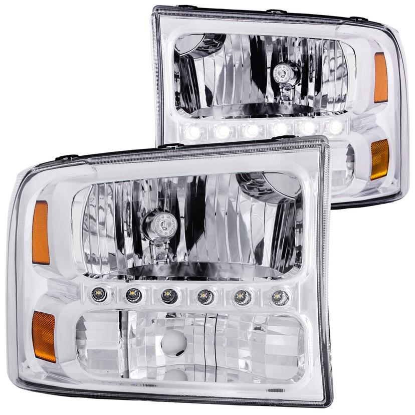 ANZO 111088 Ford Crystal Clear With LED Strip Headlight Assembly (Pair)