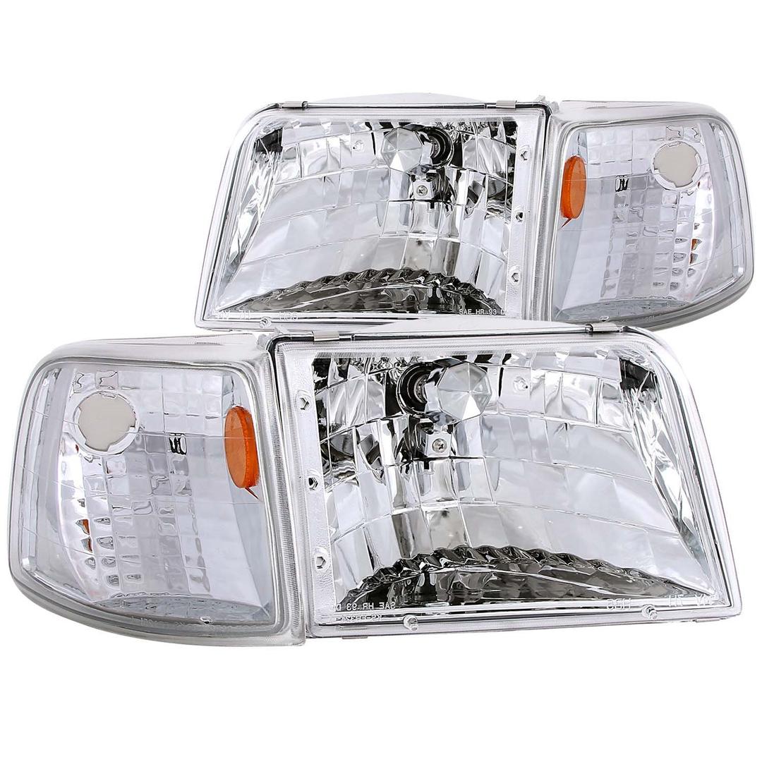 ANZO 111119 Ford Ranger Clear With Amber Corners Headlight Assembly (Pair) - The Twister Group Tools product