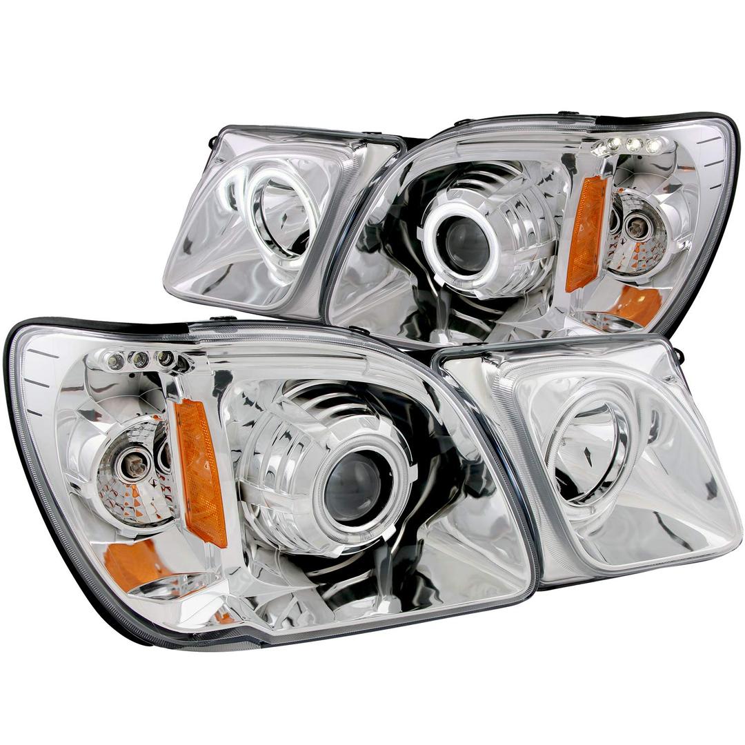 ANZO 111169 Chrome Clear Projector Halo Headlight for Lexus LX470 (Pair) - The Twister Group Tools product