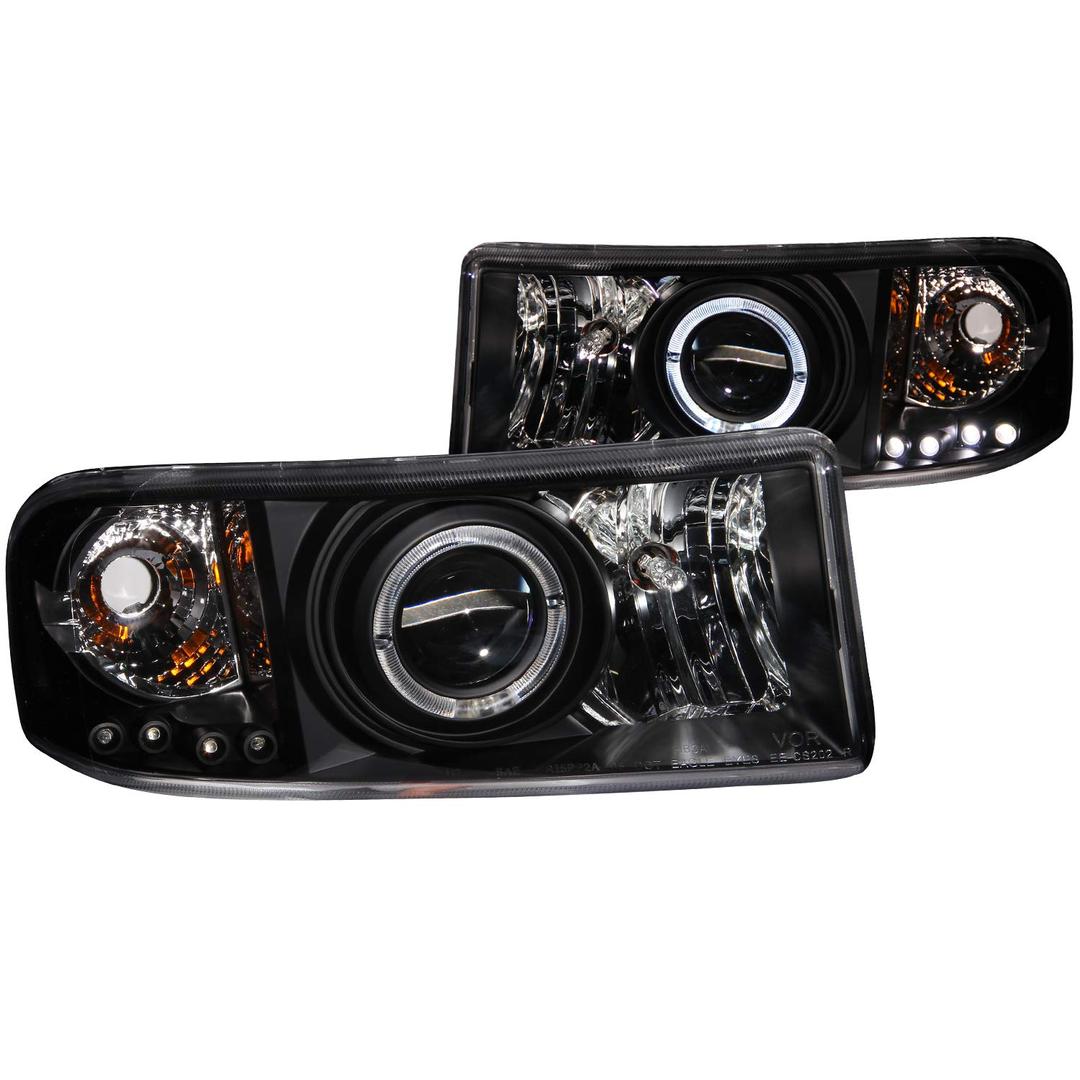 ANZO 111196 Black Halo Projector Headlight with Clear Lens and Amber Reflector for Dodge RAM - The Twister Group Tools product