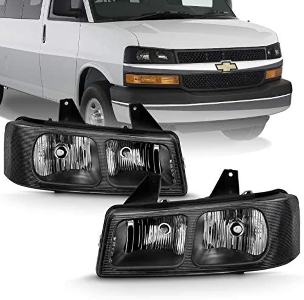 ANZO 111474 2003-2017 Chevy Express Crystal Headlight Black - The Twister Group Tools product