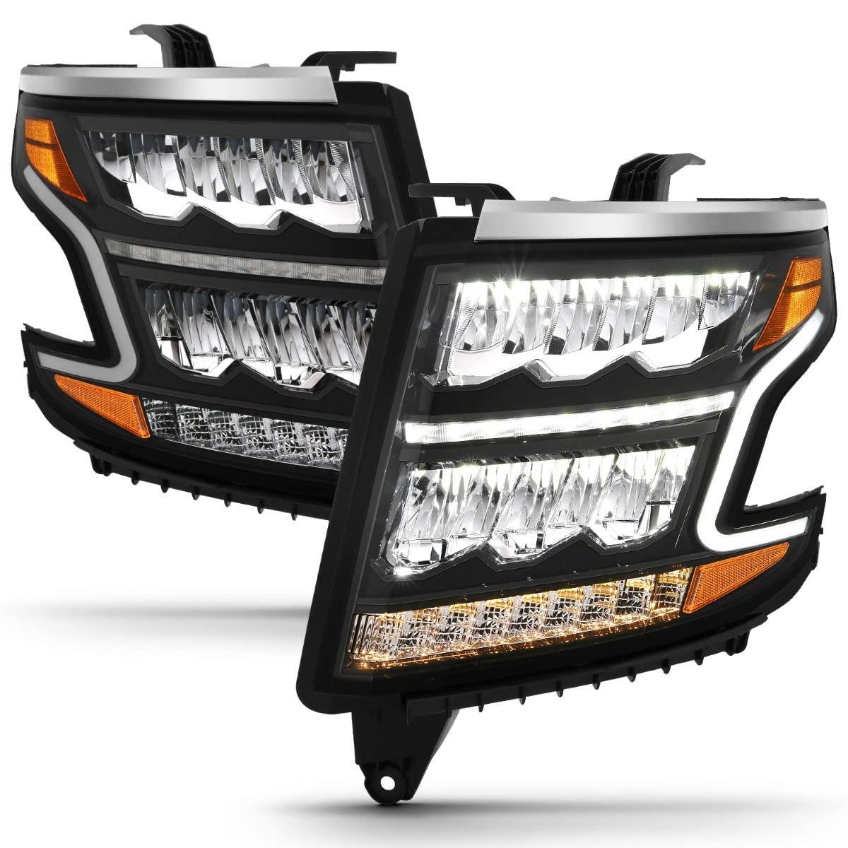 ANZO 111478 LED HEADLIGHT PLANK STYLE BLACK CLEAR W/SEQUENTIAL AMBER - High quality product image showing ANZO 111478 LED HEADLIGHT PLANK STYLE BLACK CLEAR W/SEQUENTIAL AMBER details and features