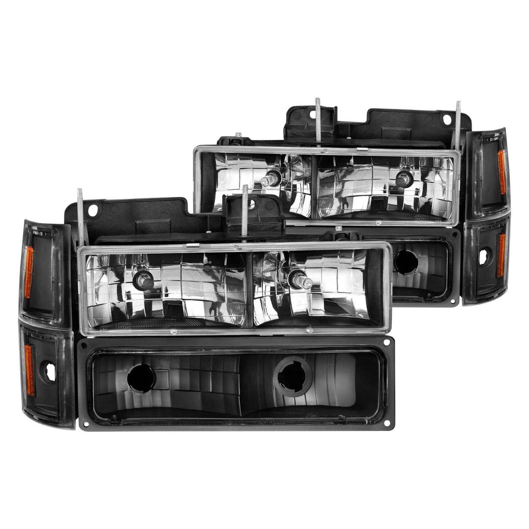 ANZO 111505 PROZ is INCHCompatible with 88-98 C1500 Crystal Headlights Black - The Twister Group Tools product