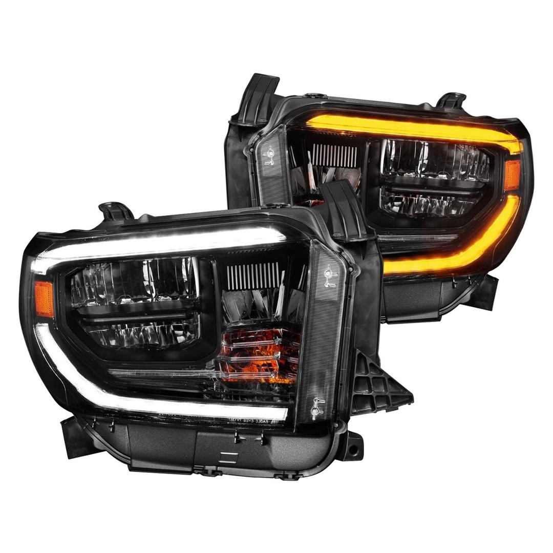 ANZO 111531 2014-2017 Toyota Tundra LED Crystal Headlights w/Switchback Black Housing w/DRL - The Twister Group Tools product