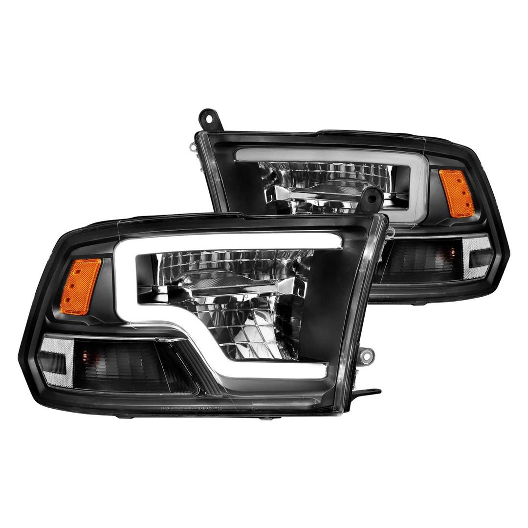 ANZO 111539 2009-2020 Dodge Ram 1500 Full LED Square Projector Headlights w/Chrome Housing Black Amber - The Twister Group Tools product