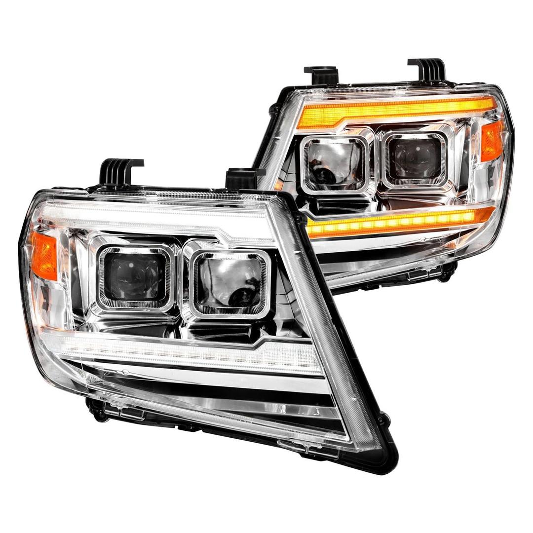 ANZO 111598 Chrome Projector Headlights With Sequential LED DRL - The Twister Group Tools product