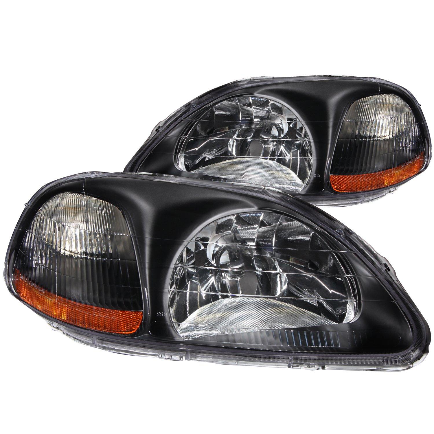ANZO 121067 Honda Civic Crystal Black Headlight Assembly (Pair) - High quality product image showing ANZO 121067 Honda Civic Crystal Black Headlight Assembly (Pair) details and features