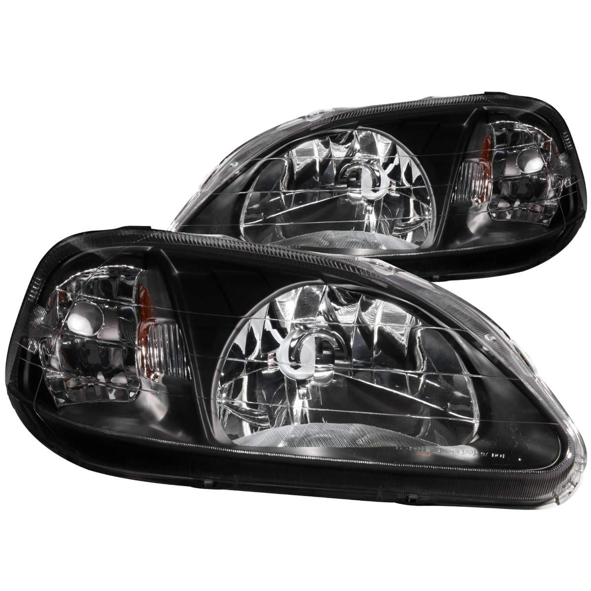 ANZO 121070 Honda Civic Crystal Black Headlight Assembly (Pair) - High quality product image showing ANZO 121070 Honda Civic Crystal Black Headlight Assembly (Pair) details and features