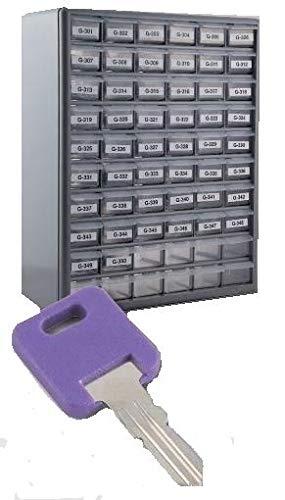 AP PRODUCTS 013-690 Key Storage Case; Global; Cabinet With Drawers; 15 Inch Width x 19 Inch Height x 7 Inch Depth; Gray; With 5 Keys Each Of 50 Key Codes Numbering 301 To 350 - High quality product image showing AP PRODUCTS 013-690 Key Storage Case; Global; Cabinet With Drawers; 15 Inch Width x 19 Inch Height x 7 Inch Depth; Gray; With 5 Keys Each Of 50 Key Codes Numbering 301 To 350 details and features