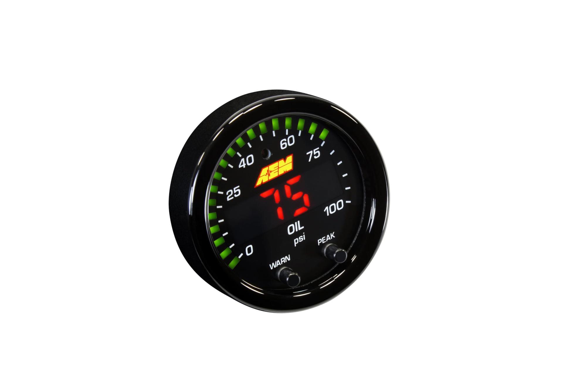 AEM 30-0301 X-Series Pressure Gauge, Black, 52mm - High quality product image showing AEM 30-0301 X-Series Pressure Gauge, Black, 52mm details and features