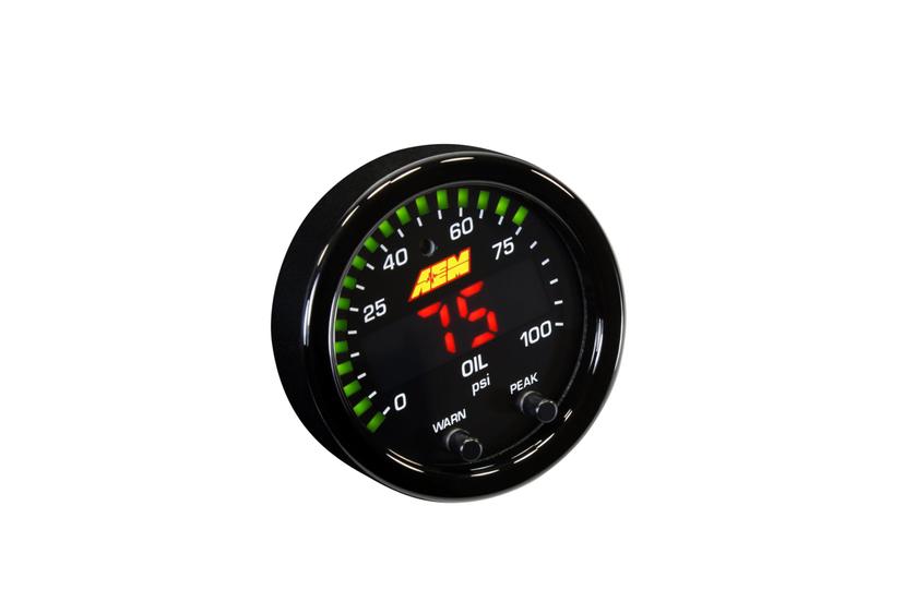 AEM 30-0301 X-Series Pressure Gauge, Black, 52mm