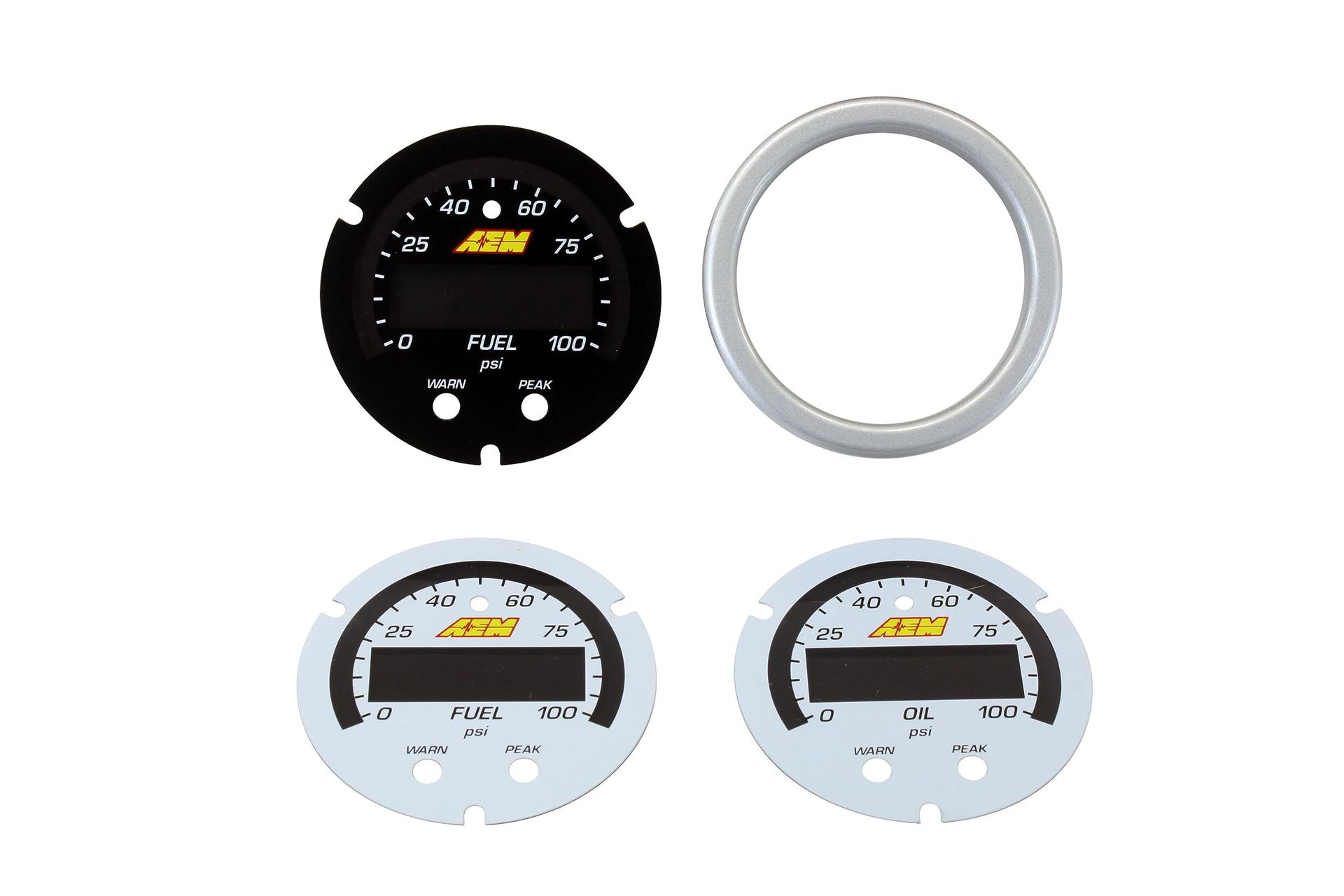 AEM 30-0301-ACC Gauge Face Overlay; X Series; White; For Use With AEM Part Number 30-0301 - High quality product image showing AEM 30-0301-ACC Gauge Face Overlay; X Series; White; For Use With AEM Part Number 30-0301 details and features