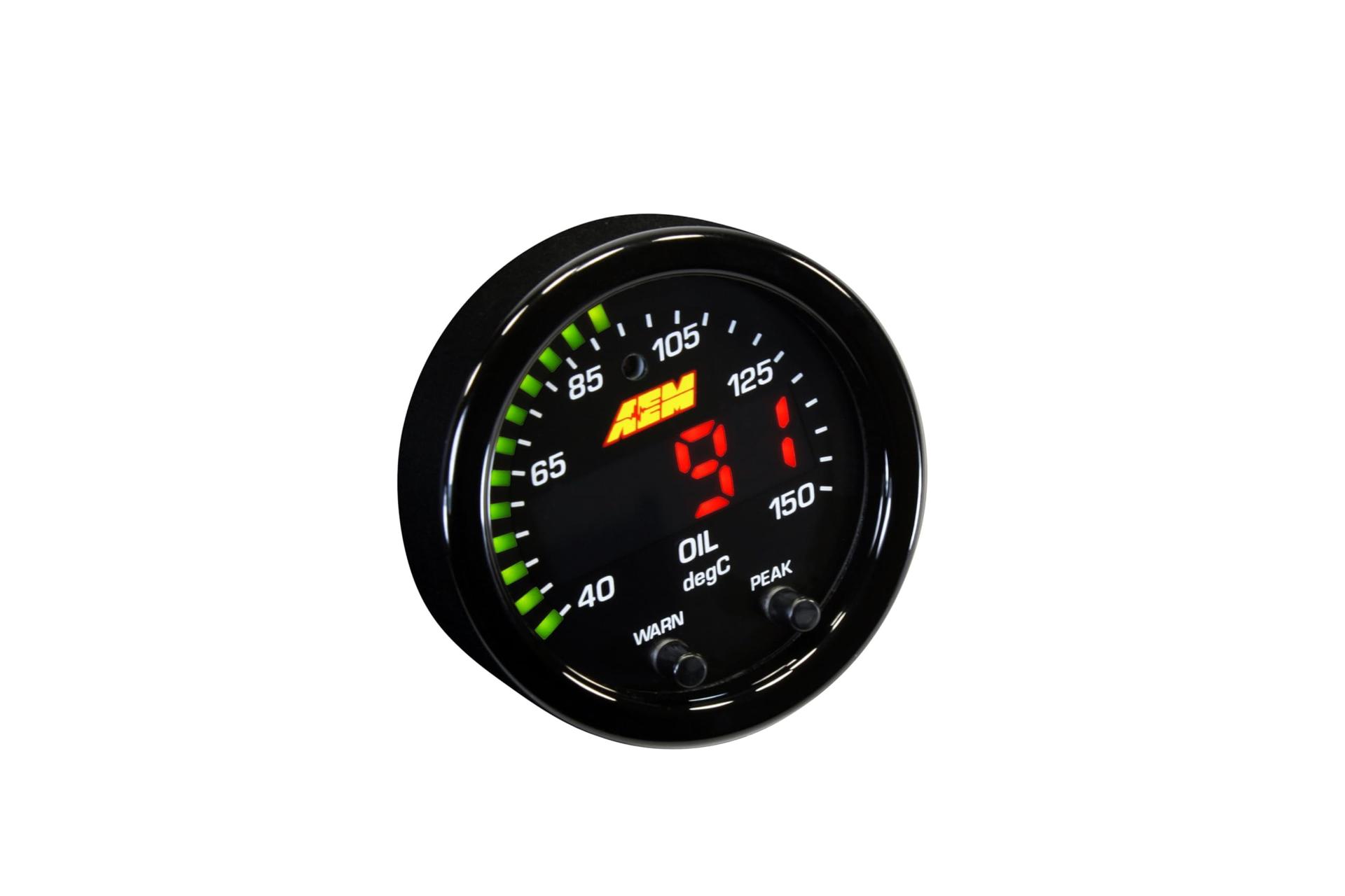 AEM 30-0302 X-Series Temperature Gauge, Black - High quality product image showing AEM 30-0302 X-Series Temperature Gauge, Black details and features