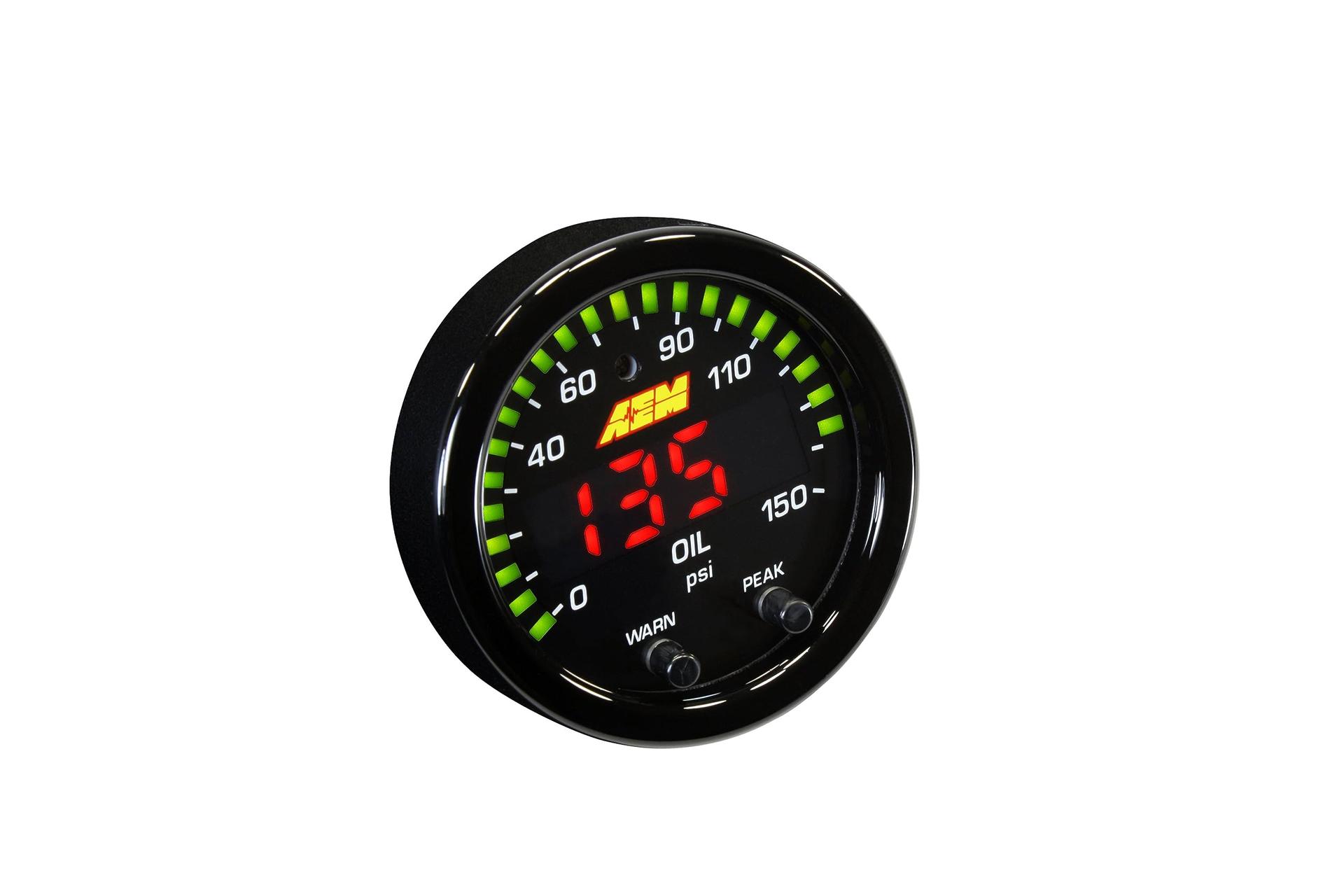 AEM 30-0307 X-Series Oil Pressure Gauge, Black - High quality product image showing AEM 30-0307 X-Series Oil Pressure Gauge, Black details and features