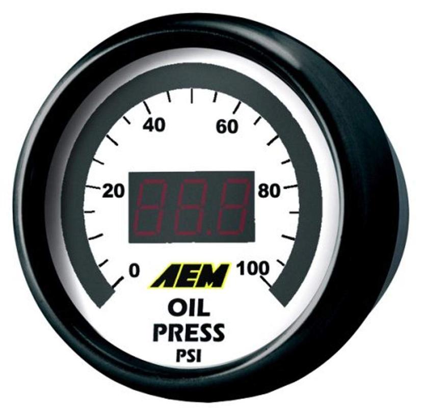 AEM 30-4401 0-100 PSI Oil or Fuel Pressure Gauge