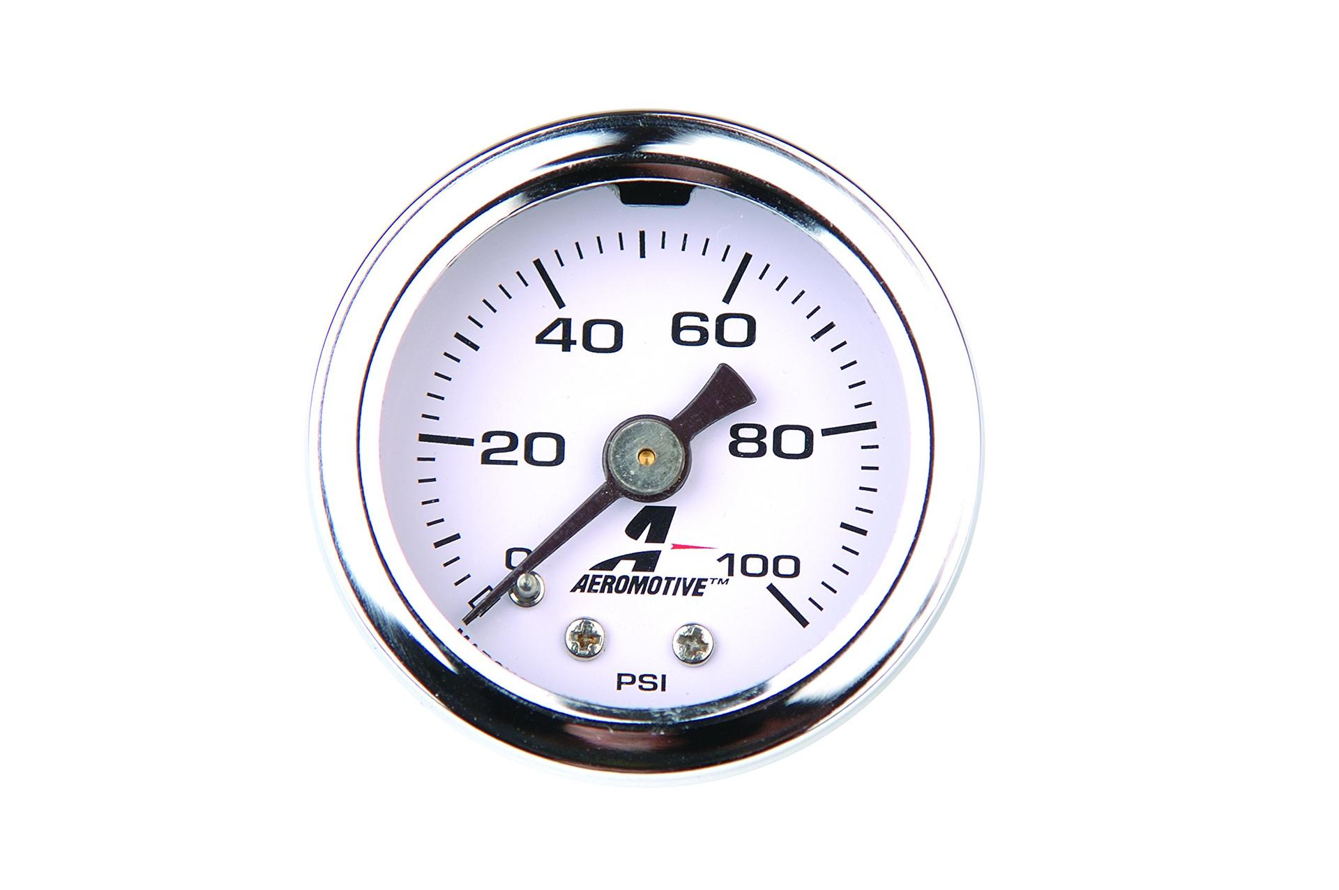 AEROMOTIVE 15633 Fuel Pressure Gauge - 0 to 100 psi - High quality product image showing AEROMOTIVE 15633 Fuel Pressure Gauge - 0 to 100 psi details and features