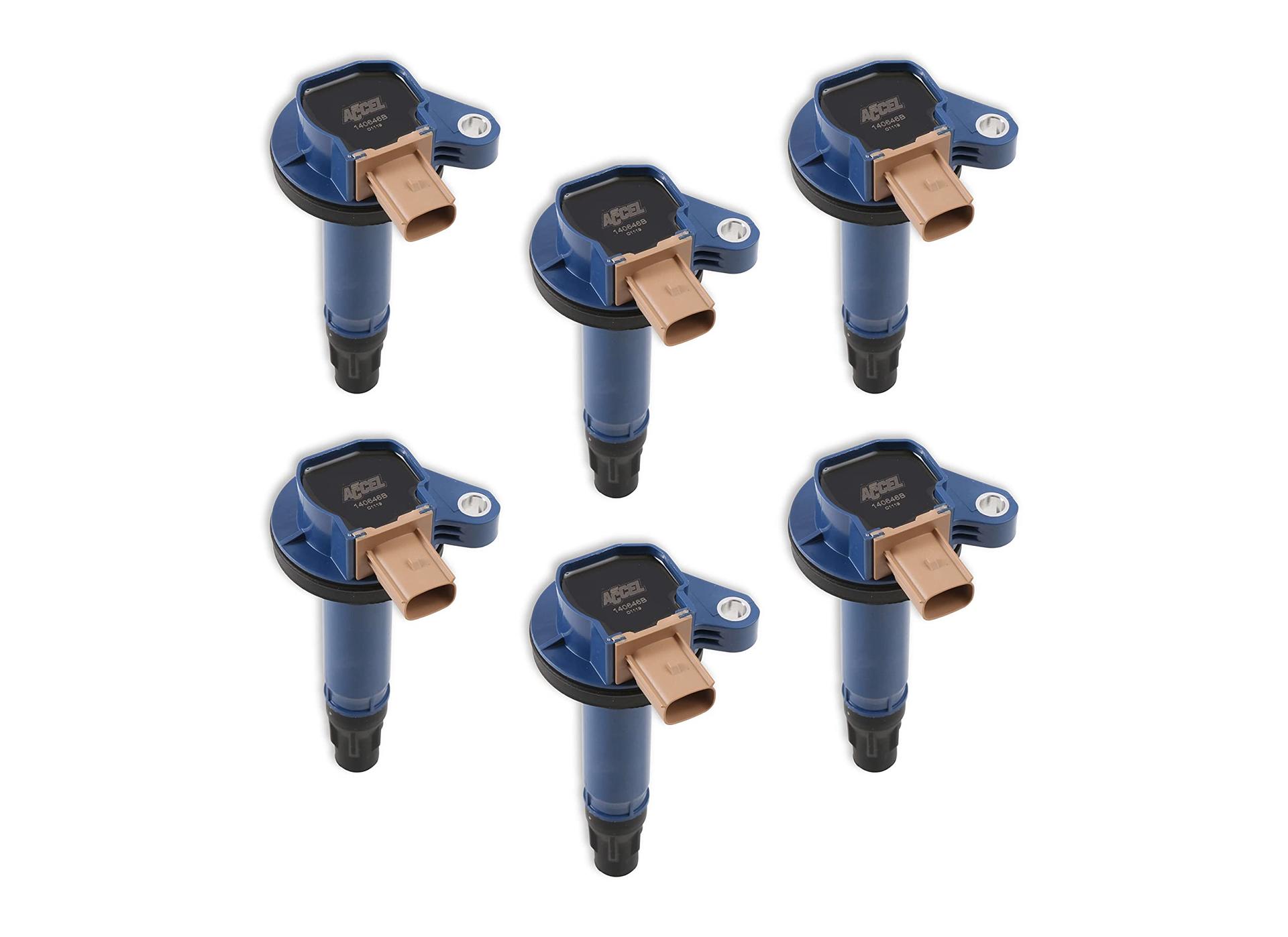 ACCEL 140646B-6 SuperCoil Ignition Coil - Blue - 6-Pack (3-Pin) - High quality product image showing ACCEL 140646B-6 SuperCoil Ignition Coil - Blue - 6-Pack (3-Pin) details and features