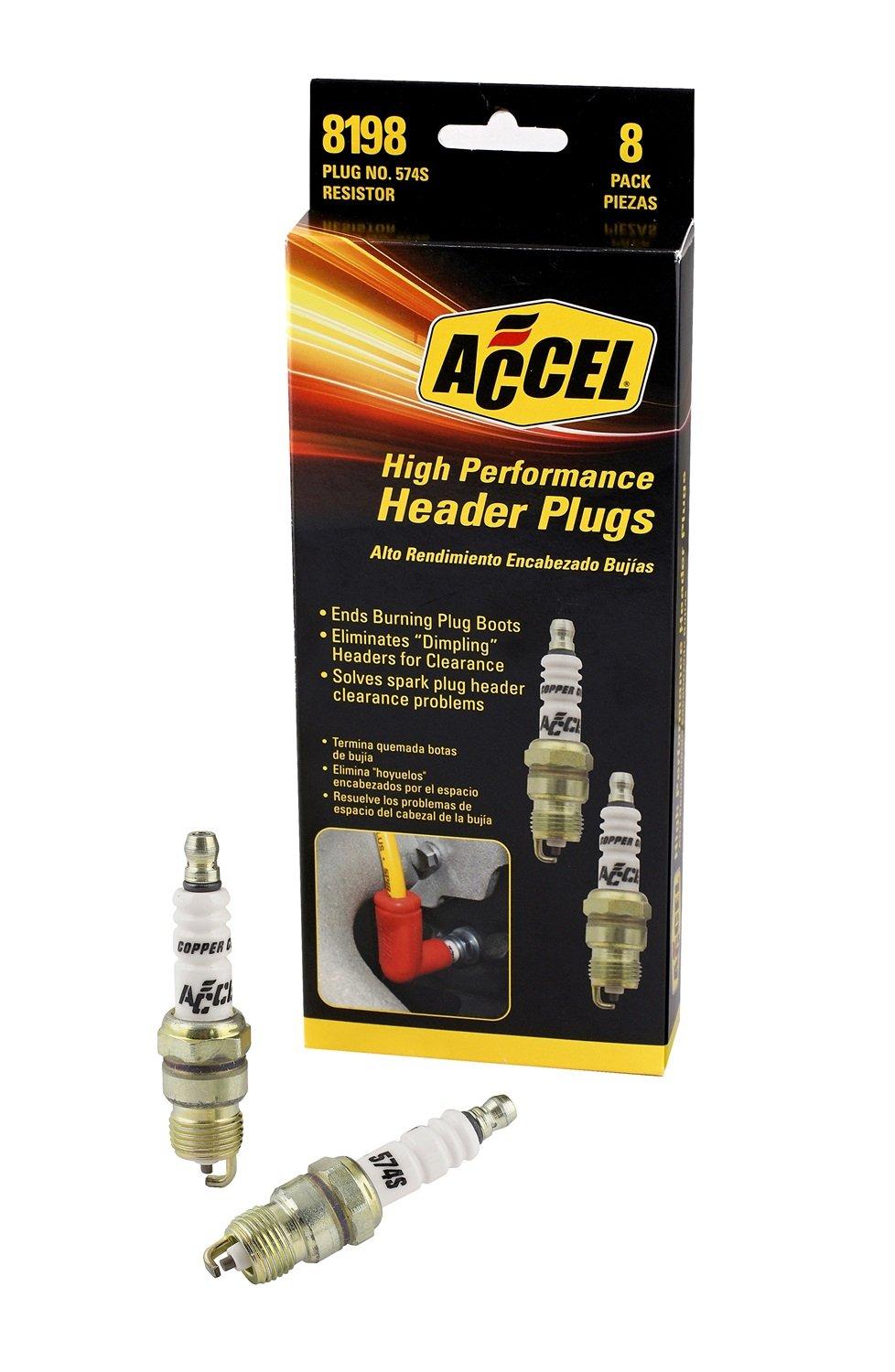 ACCEL 8198 Performance U-Groove Header Spark Plug - Pack of 8 - High quality product image showing ACCEL 8198 Performance U-Groove Header Spark Plug - Pack of 8 details and features