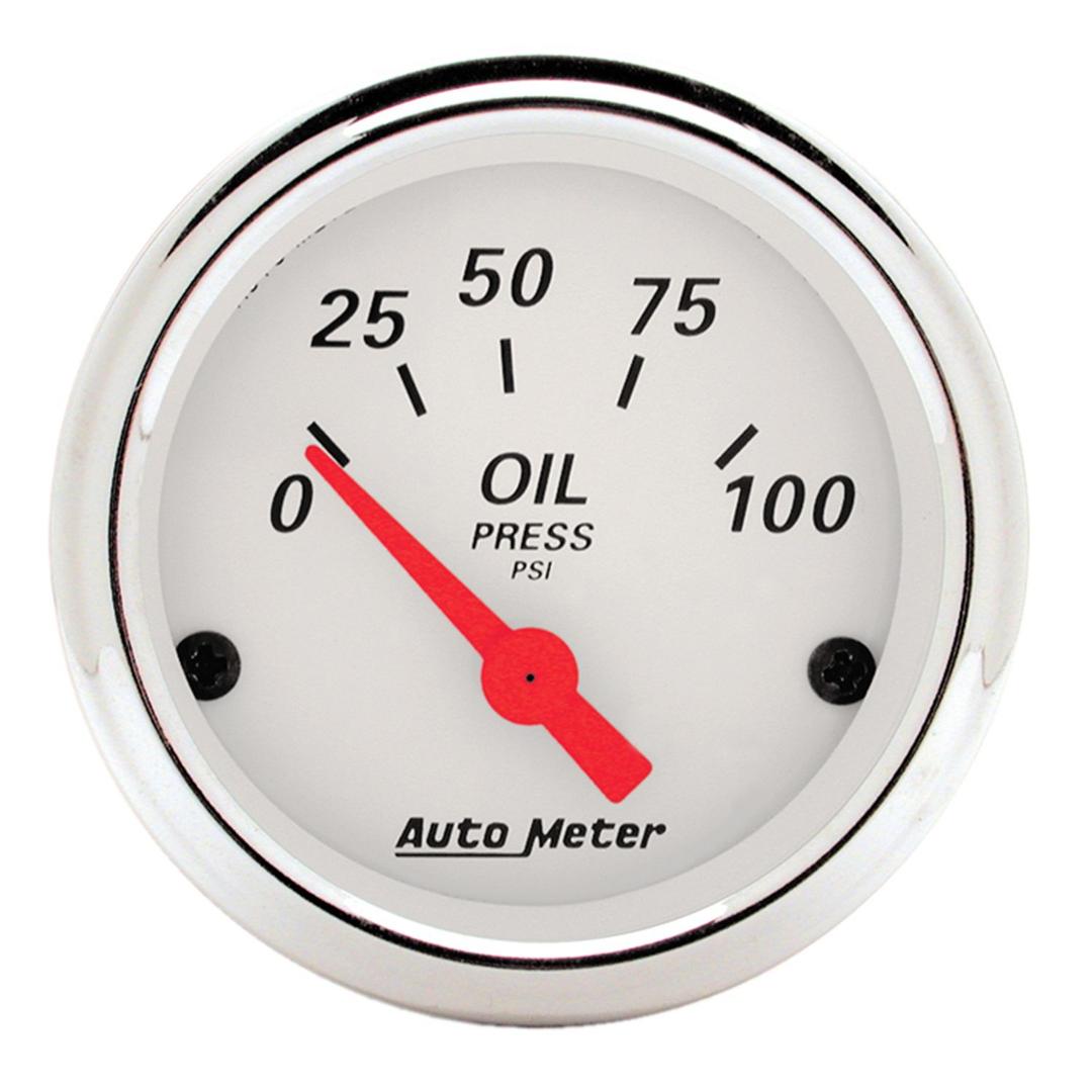 AUTO METER 1327 Gauge Oil Pressure; Arctic White; 2-1/16 Inch - The Twister Group Tools product