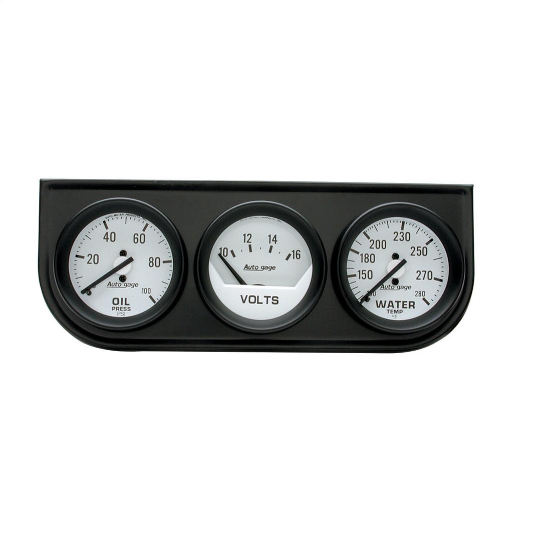 AUTO METER 2327 Autogage Mechanical Oil/Volt/Water Gauge with Black Console, 2.3125 in. - The Twister Group Tools product