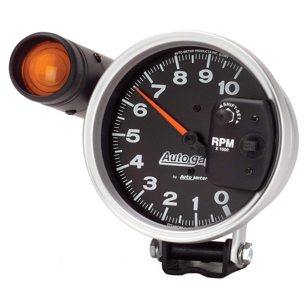 AUTO METER 233904 Autogage Monster Shift-Lite Tachometer Black dial/Silver bezel, 5.000 in. - The Twister Group Tools product