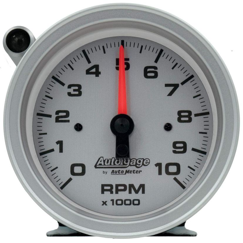 AUTO METER 233909 Auto Gage 3-3/4 INCH Tachometer 0-10,000 RPM w/Silver Dial & Shift-Light