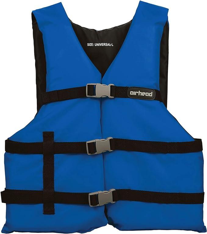 AIRHEAD 3000215ABL General All Purpose Life Jacket, US Coast Guard Approved Type III Life Vest perfect for Boating and Personal Watercraft Use - High quality product image showing AIRHEAD 3000215ABL General All Purpose Life Jacket, US Coast Guard Approved Type III Life Vest perfect for Boating and Personal Watercraft Use details and features