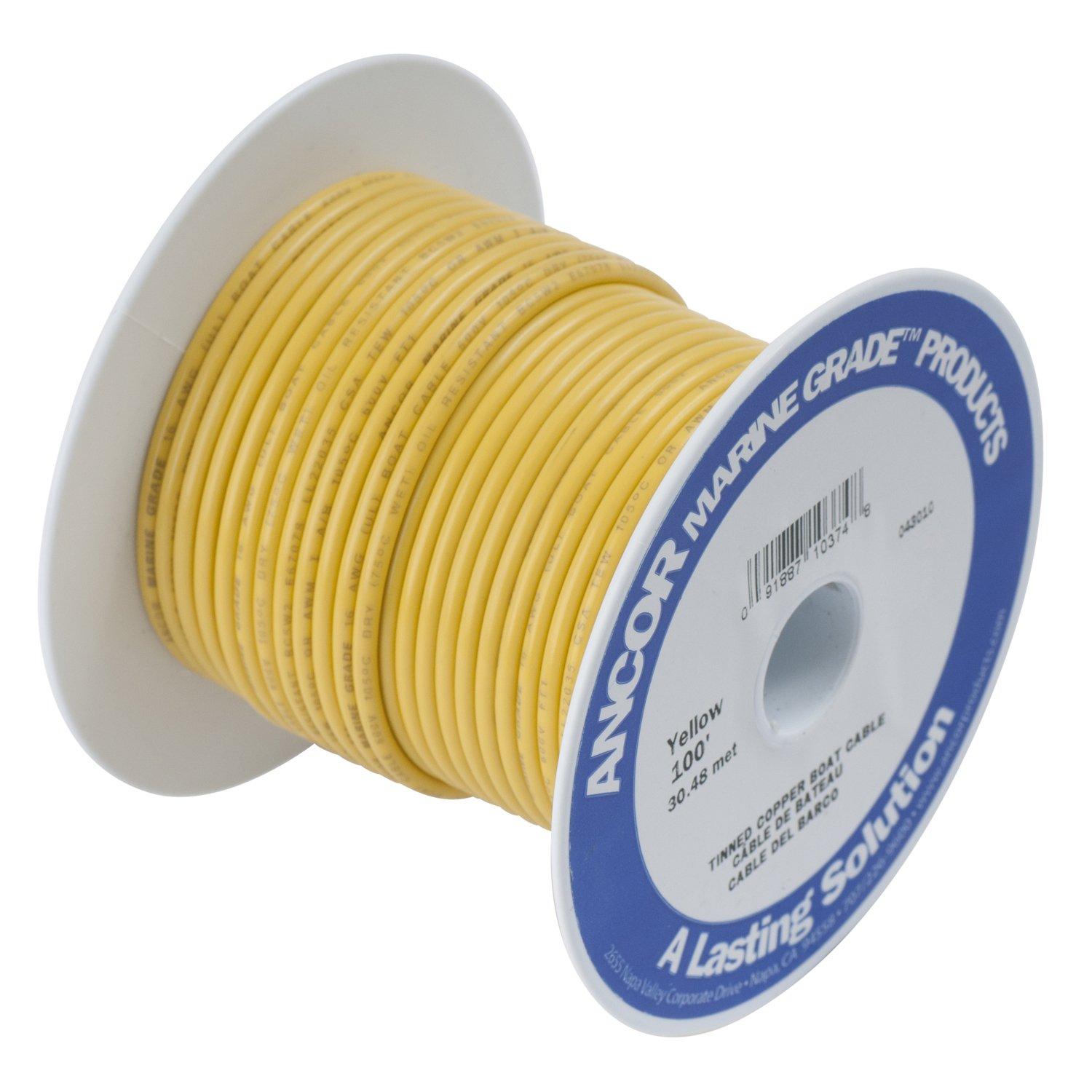 ANCOR 107040 Tinned Copper Wire, 12 AWG (3mm2), Yellow - 400ft - High quality product image showing ANCOR 107040 Tinned Copper Wire, 12 AWG (3mm2), Yellow - 400ft details and features