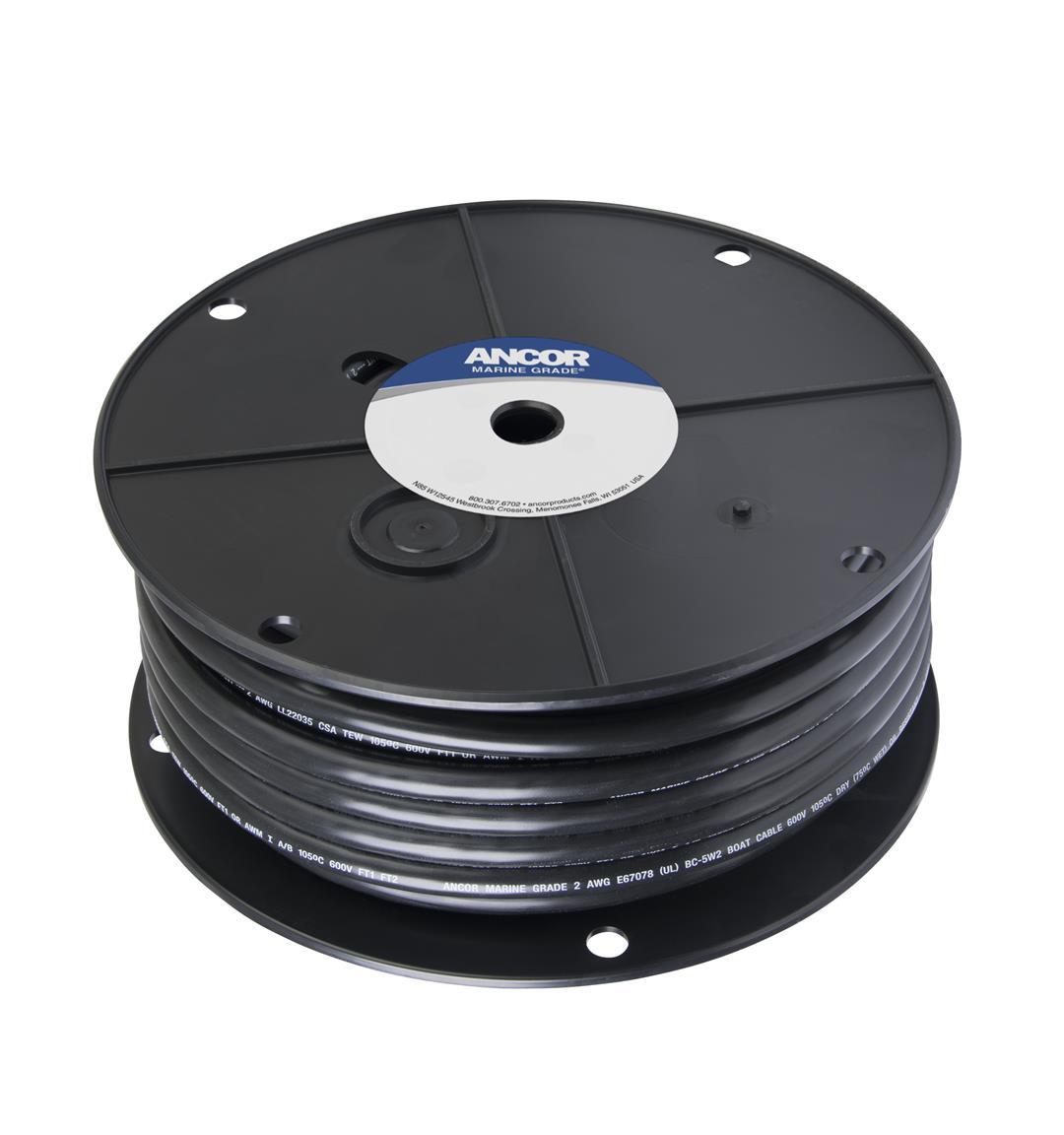 ANCOR 114040 Tinned Copper Battery Cable, 2 AWG (32mm2), Black - 400ft - High quality product image showing ANCOR 114040 Tinned Copper Battery Cable, 2 AWG (32mm2), Black - 400ft details and features